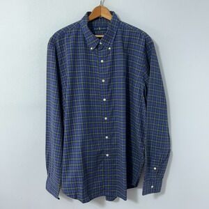 Vintage Ralph Lauren Shirt Men XXL Blue‎ Plaid Cotton Button Down